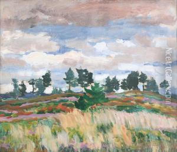 Landscape Before A Storm Oil Painting - Antonin Hudecek