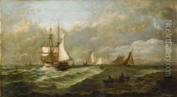 The Village Fleet Oil Painting - George Washington Nicholson