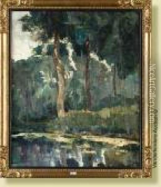 Au Bord Du Lac De Genval Oil Painting - Marcel Jefferys