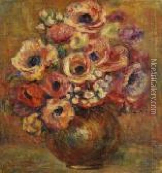 Vase De Fleurs Oil Painting - Pierre Auguste Renoir