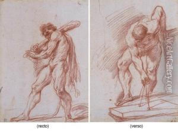 Hercules Holding A Club Oil Painting - Giuseppe Maria Crespi