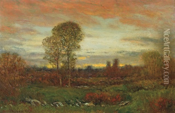 After Sunset Oil Painting - Dwight William Tryon