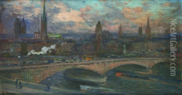 Vue De Rouen Oil Painting - Jean Eugene Clary