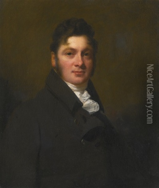 Portrait Of Ralph Anthony Ironside Of Tannochside, Lanarkshire, Half-length, In A Dark Green Coat And White Stock Oil Painting - Sir Henry Raeburn