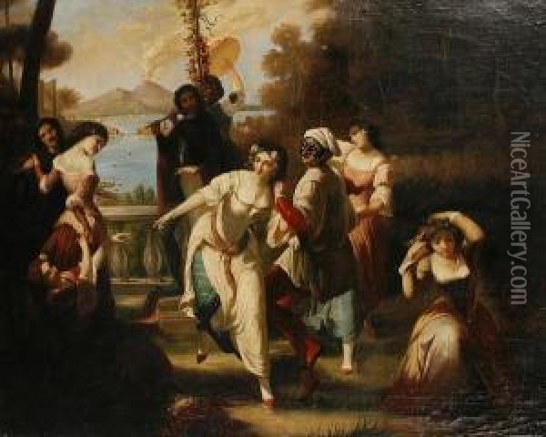 A Neapolitan Fiesta Oil Painting - Thomas Uwins