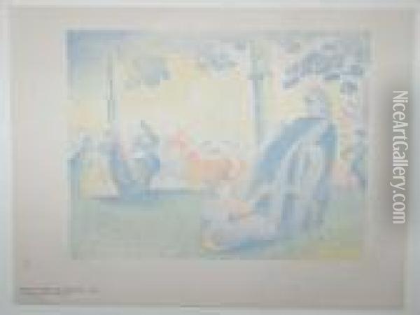in Den Champs-elysees Oil Painting - Henri Edmond Cross
