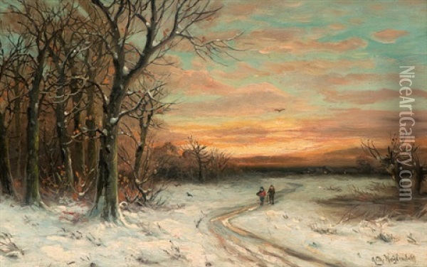Abendspaziergang Oil Painting - Friedrich Josef Nicolai Heydendahl