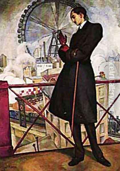 Portrait Of Adolf Best Maugard 1913 Oil Painting - Diego Rivera