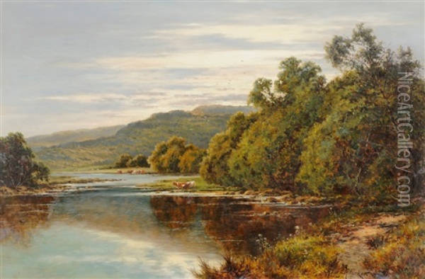 Silvery River Oil Painting - Henry H. Parker