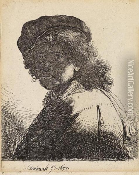 Selbstportrait Mit Der Scharpe Um Den Hals Oil Painting - Rembrandt Van Rijn