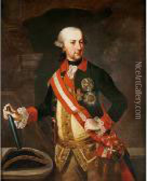 Retrato Del Emperador Jose Ii De Habsburgo- Lorena Oil Painting - Anton von Maron
