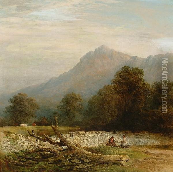 View Near Conway, North Wales Oil Painting - Peter Deakin