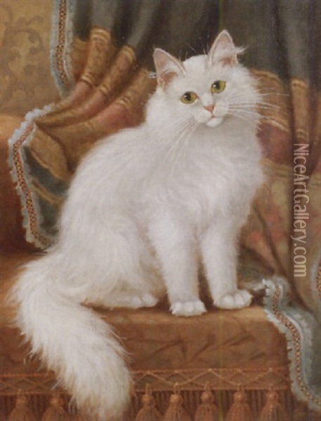 White Long Hair Oil Painting - Percy A. Sanborn