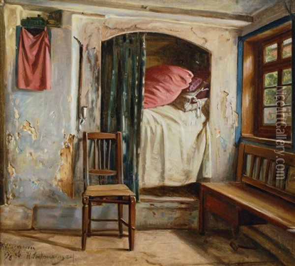 Interior In Willingshausen Oil Painting - Hermann Sondermann
