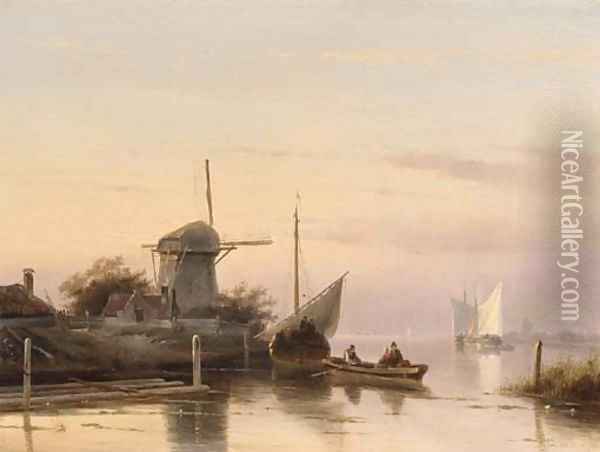 Dutch estuary Oil Painting - Charles Henri Joseph Leickert