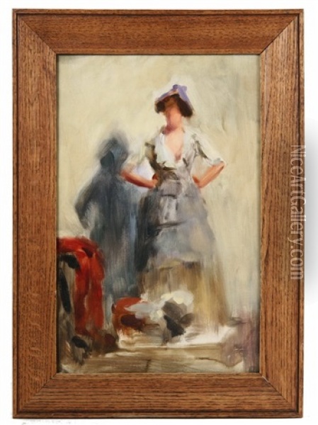 A Charwoman (study) Oil Painting - Emile Fuchs