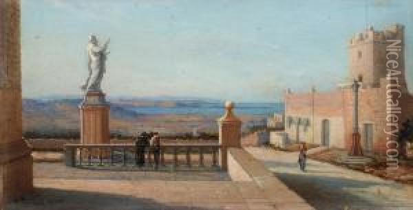 View At Malta Oil Painting - Girolamo Gianni