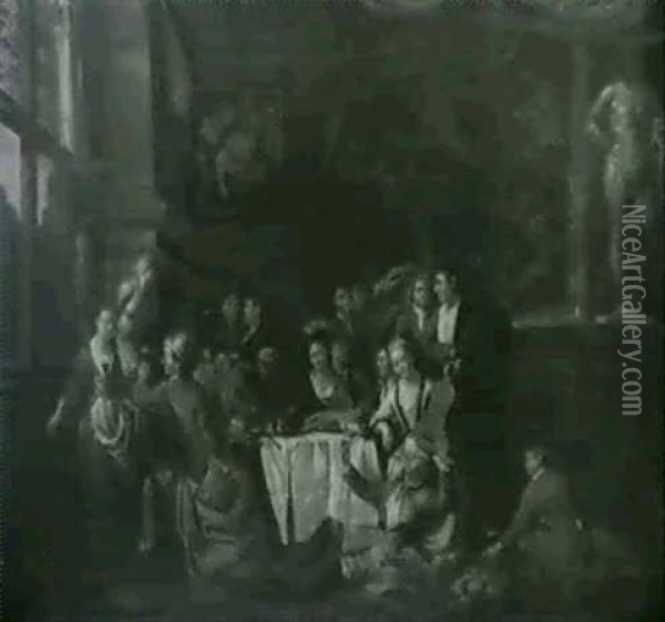 Le Banquet Musical Oil Painting - Jan Josef Horemans the Elder