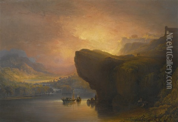 The City Of God And The Waters Of Life Oil Painting - John Martin