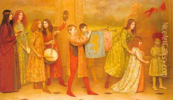 The Pageant of Childhood Oil Painting - Thomas Cooper Gotch