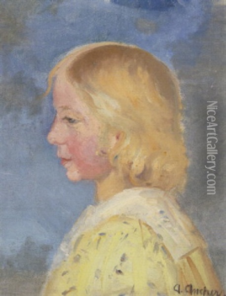 En Lille Pige Oil Painting - Anna Kirstine Ancher