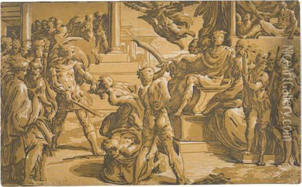 The Martyrdom Of Saints Peter And Paul Oil Painting - Antonio Da Trento