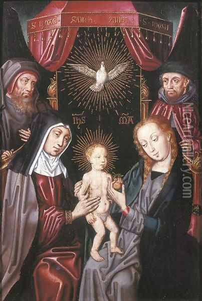 The Holy Family with Saint Joachim and Saint Anne Oil Painting - School Of Ghent