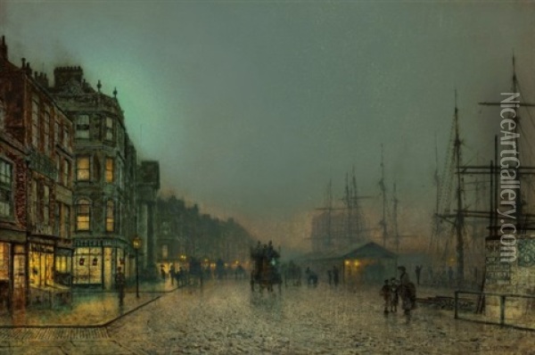 Liverpool Lights Oil Painting - John Atkinson Grimshaw