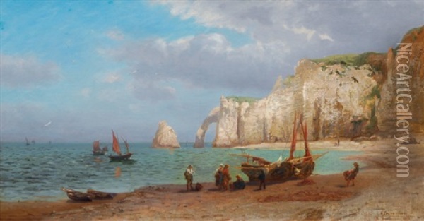 Coast Of The Mediterranean Sea Oil Painting - Richard Fresenius