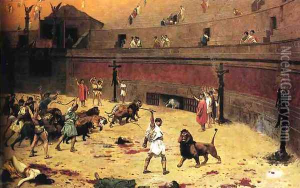 Departure of the Cats from the Circus Oil Painting - Jean-Leon Gerome