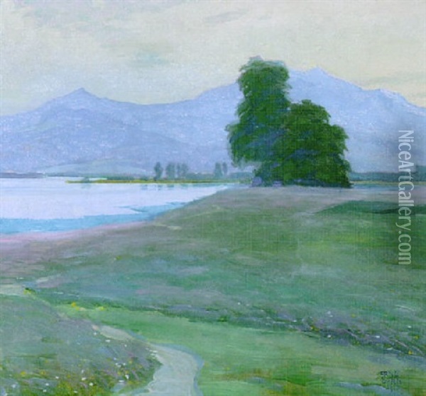 Chiemsee Oil Painting - Ernst Dorn