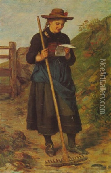 Der Liebesbrief Oil Painting - Franz Von Defregger