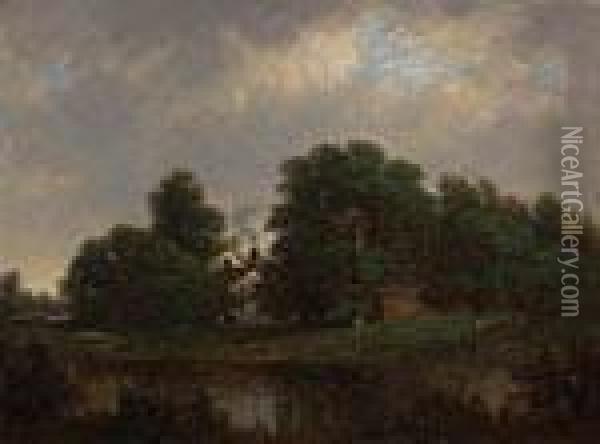 ''homestead At Plainfield, Nj'' Oil Painting - David Johnson