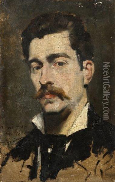 Portrait De Mr Griveau Oil Painting - Antonio De La Gandara