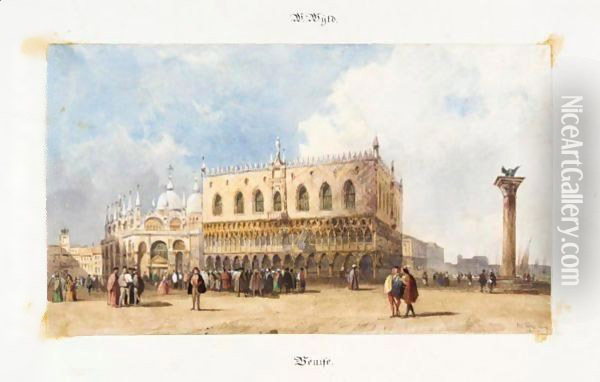 The Doge's Palace, Venice Oil Painting - William Wyld