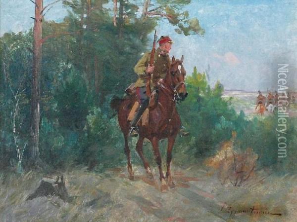 Patrol Oil Painting - Ignacy (Czeslaw Wasilewski) Zygmuntowicz