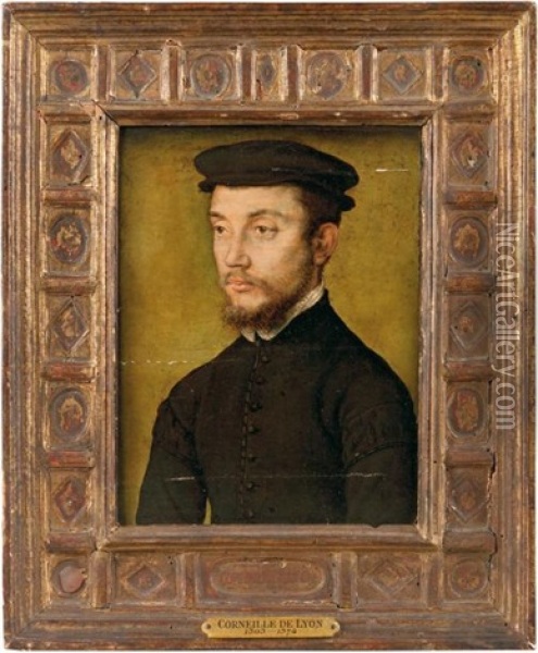 Portrait D'homme Au Beret Noir Oil Painting -  Corneille de Lyon