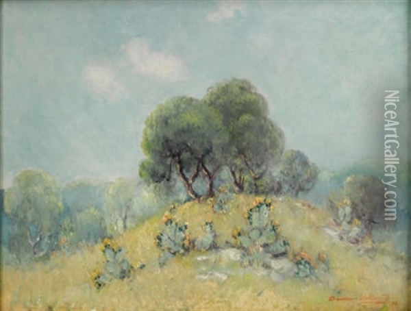Hillside With Cactus Oil Painting - Dawson Dawson-Watson