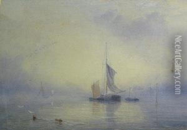 Sunrise On The Exe Oil Painting - Charles Roscoe Savage
