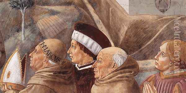 Scenes from the Life of St Francis (detail of scene 7, south wall) 1452 Oil Painting - Benozzo di Lese di Sandro Gozzoli
