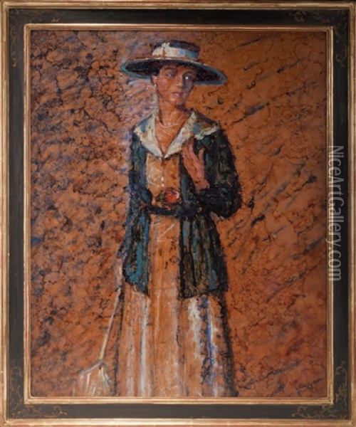 Frauenportrait Oil Painting - Hans Christiansen
