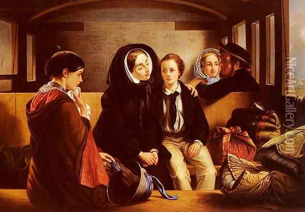 Second Class, The Parting Oil Painting - Abraham Solomon
