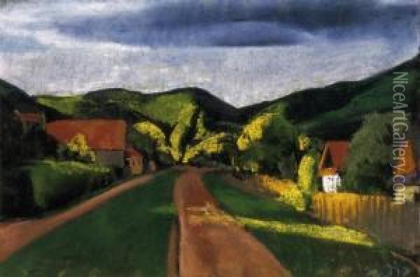 The Town Of Nagybanya Oil Painting - David Jandi