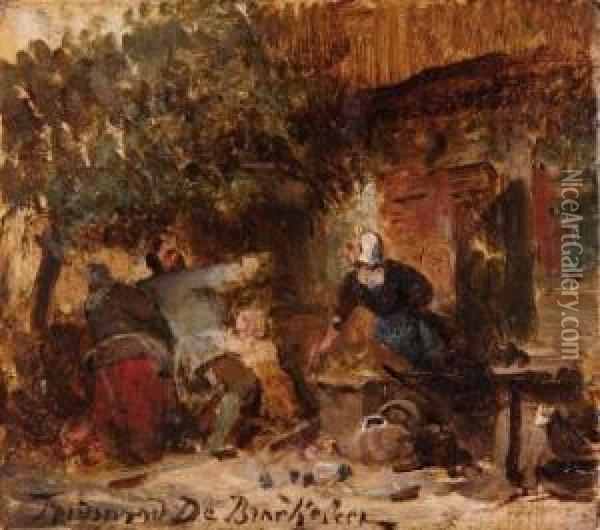 Scene D'auberge Oil Painting - Ferdinand de Braekeleer