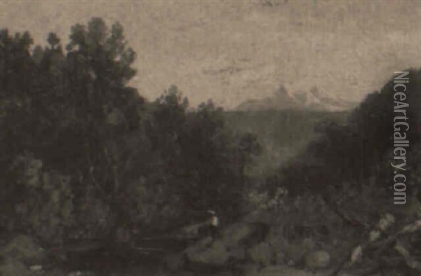 Hudson River Landscape Oil Painting - John William Casilear