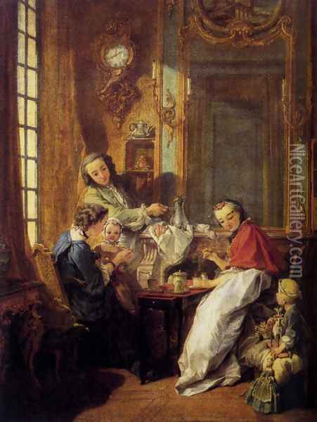 Morning Coffee Oil Painting - Francois Boucher