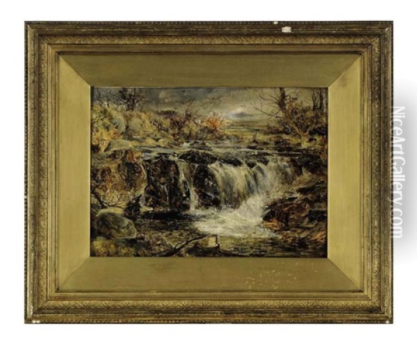 Welsh River Oil Painting - William Joseph J. C. Bond