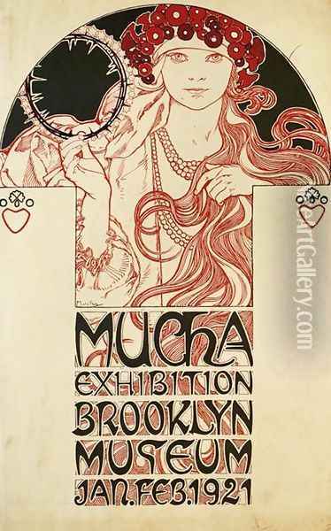 Poster for the Brooklyn Exhibition, 1921 Oil Painting - Alphonse Maria Mucha