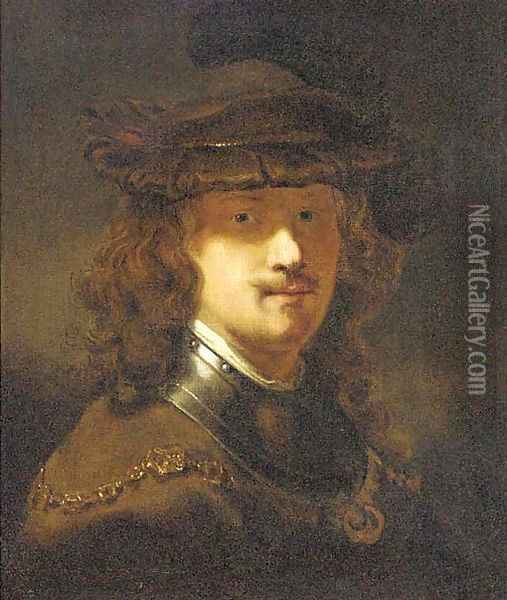 Portrait of Rembrandt, half-length Oil Painting - Rembrandt Van Rijn