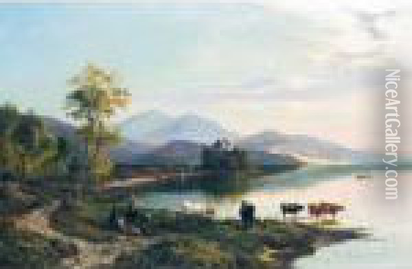 Kilchurn Castle, Loch Awe Oil Painting - Sidney Richard Percy